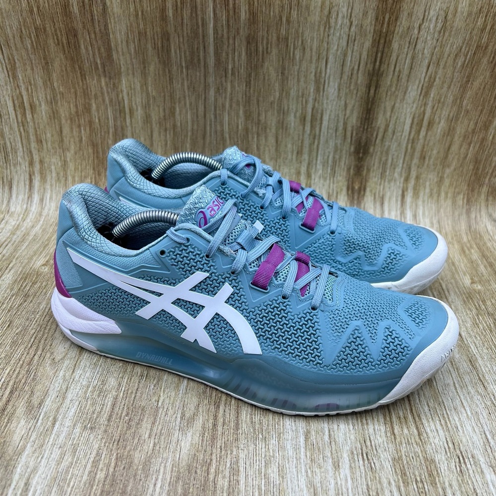 Asics Gel-Resolution 8 Tennis Shoes Women's Size 8.5 Blue White Magenta 1042A072